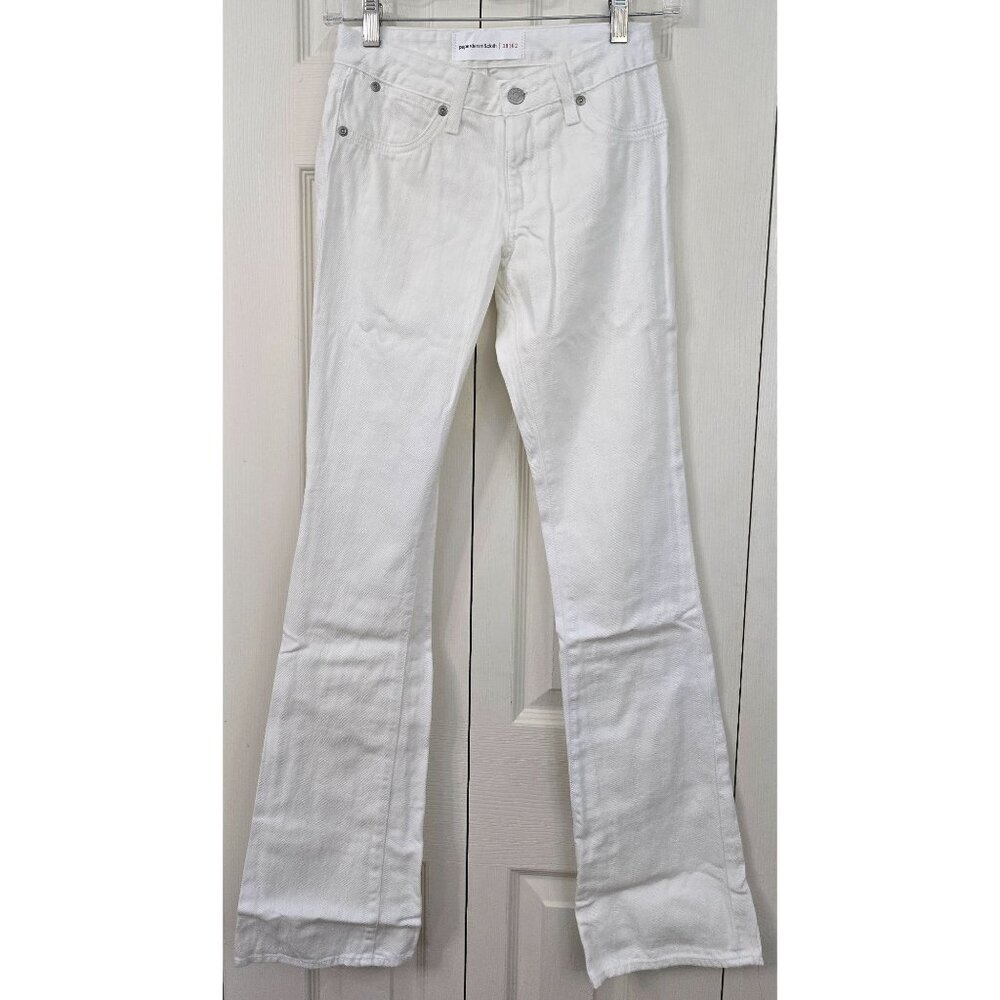 Paper Denim & Cloth Women's Super Low 5 Flare White Jeans Size 23 Waist 26 NEW